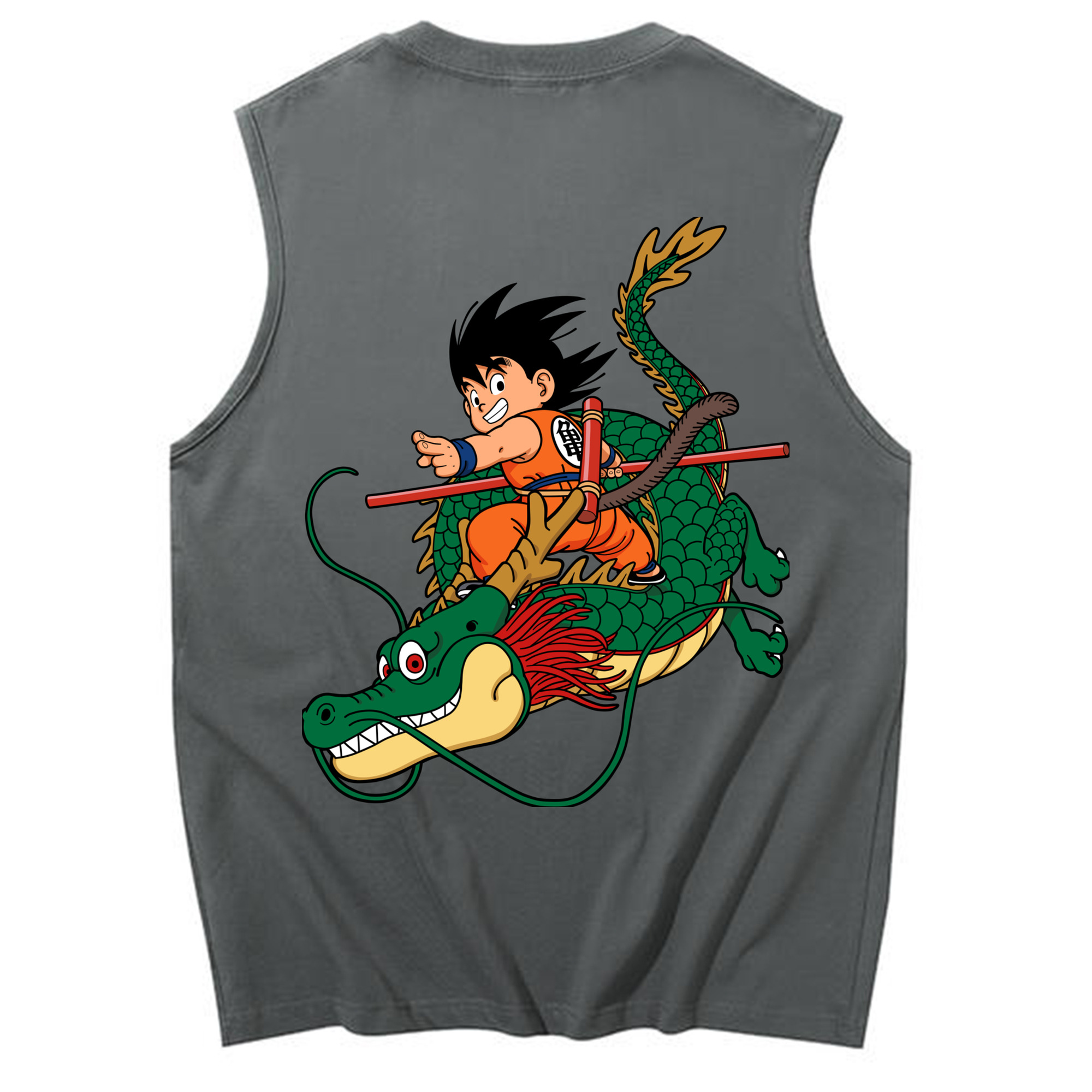 （画像用） ドラゴンボール 孫悟空（そん ごくう）Son Goku カカロット DRAGON BALL Kakarotto コットン100％タンクトップ（背面プリント）